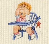 Vintage baby and chair image