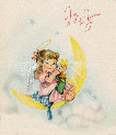 Vintage Angel and Moon